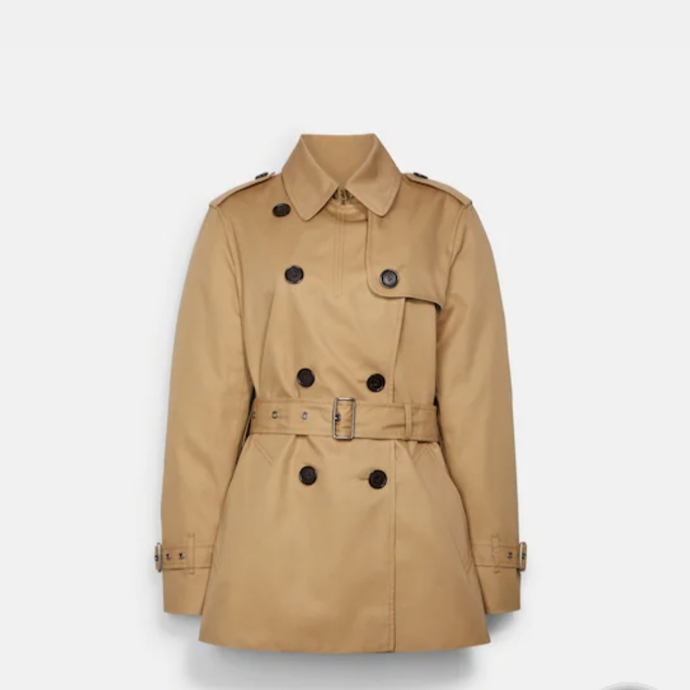 Coach Signature Lapel Short Trench